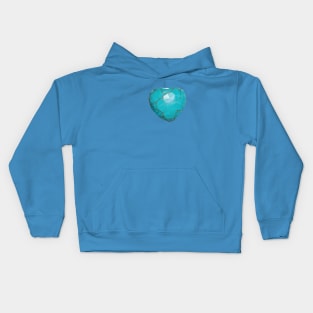 Geometric Turquoise Heart Kids Hoodie